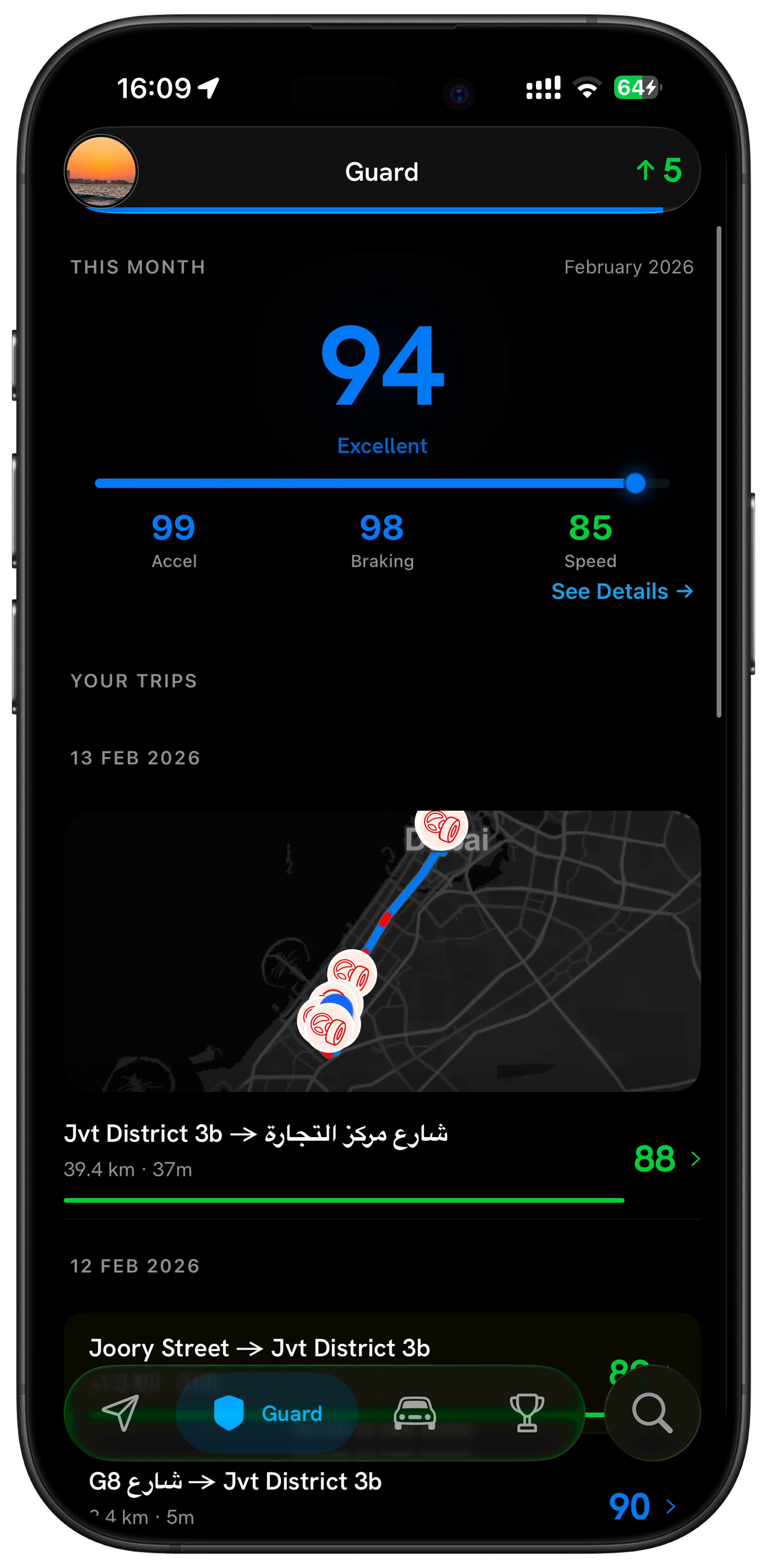 Guardian AI safety score dashboard